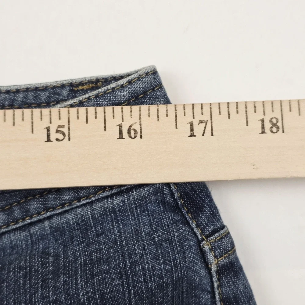 Liz‎ Claiborne Jeans Womens 12 Blue Medium Wash High Rise Straight Stretch Denim